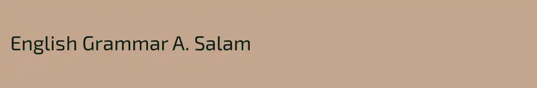English Grammar A. Salam
